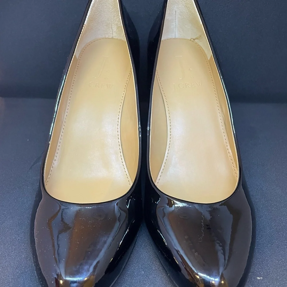 J.Crew NIB Black Patent Wedge Pumps for Women